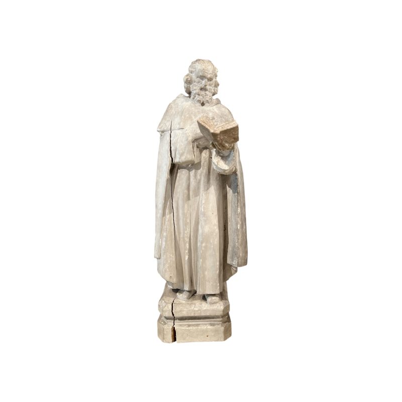 19th Century Italian Hand-Carved Wood Statue
