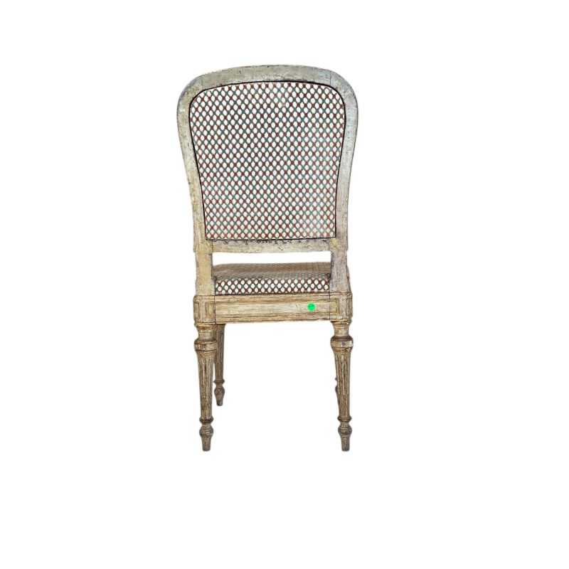 18th Century/19th Century Italian Louis XVI Set of 10 Antique Painted and Gilded Chairs - Image 4