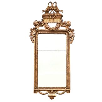18th Century Swedish Gustavian Neoclassical Gilded Antique Mirror