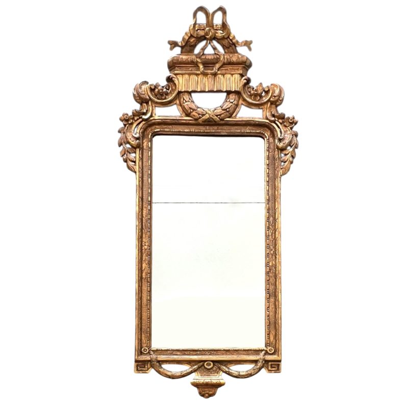 18th Century Swedish Gustavian Neoclassical Gilded Antique Mirror