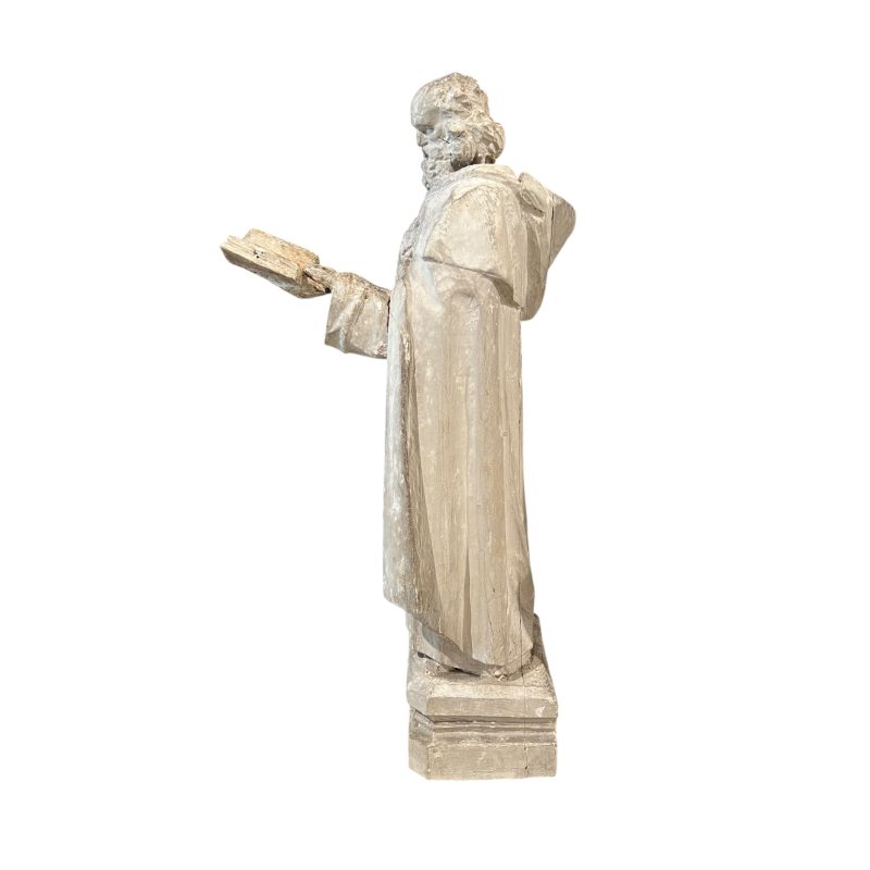 19th Century Italian Hand-Carved Wood Statue - Image 2