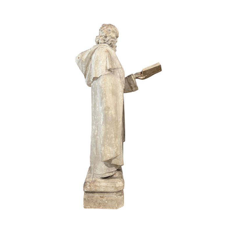19th Century Italian Hand-Carved Wood Statue - Image 4