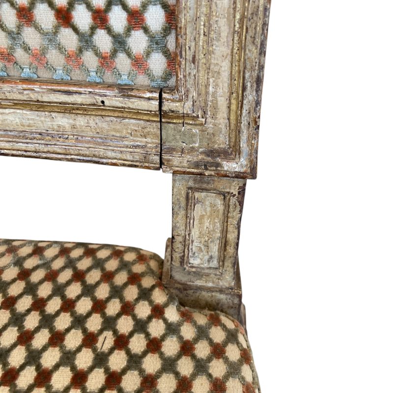 18th Century/19th Century Italian Louis XVI Set of 10 Antique Painted and Gilded Chairs - Image 8