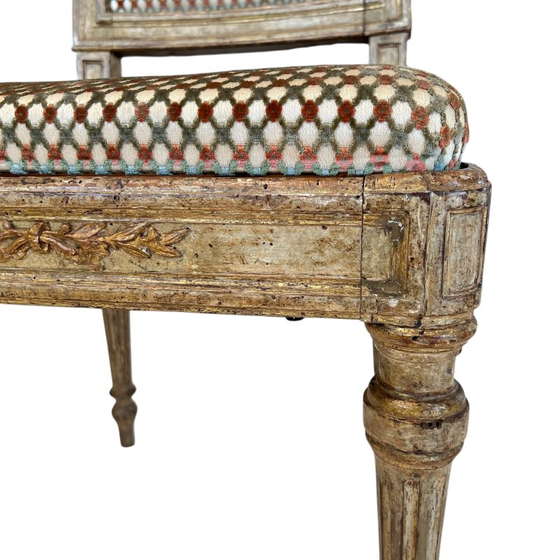 18th Century/19th Century Italian Louis XVI Set of 10 Antique Painted and Gilded Chairs - Image 9