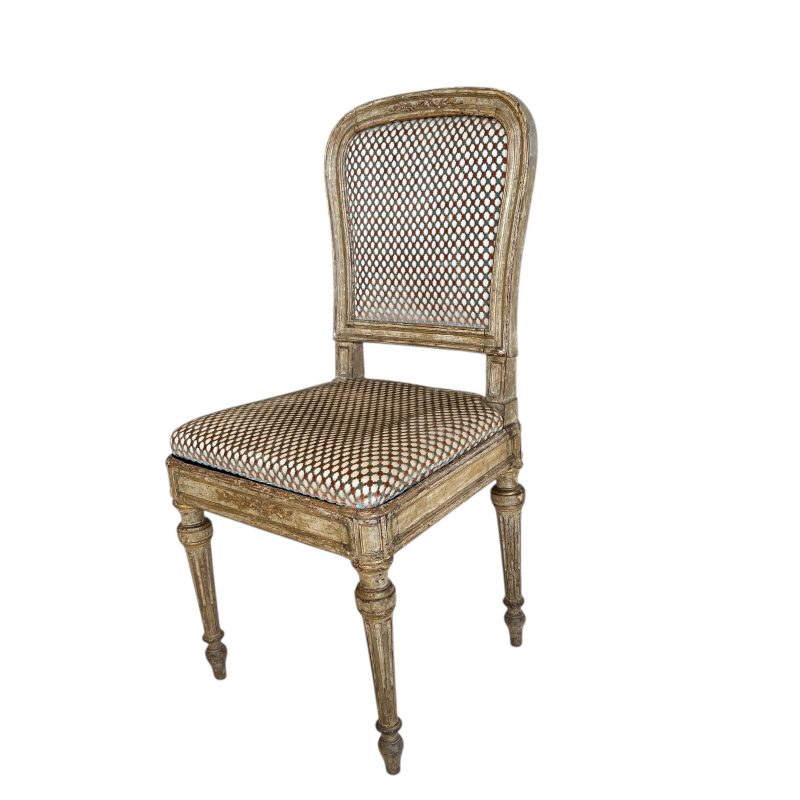 18th Century/19th Century Italian Louis XVI Set of 10 Antique Painted and Gilded Chairs - Image 10