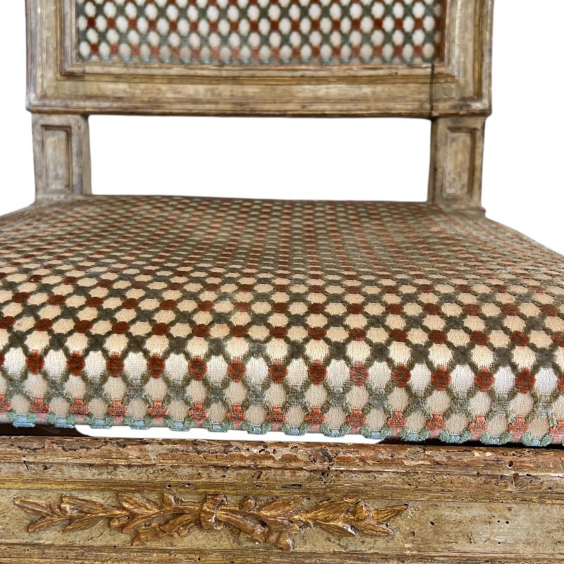 18th Century/19th Century Italian Louis XVI Set of 10 Antique Painted and Gilded Chairs - Image 11