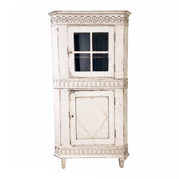 18th Century Swedish Gustavian Corner Antique Cabinet