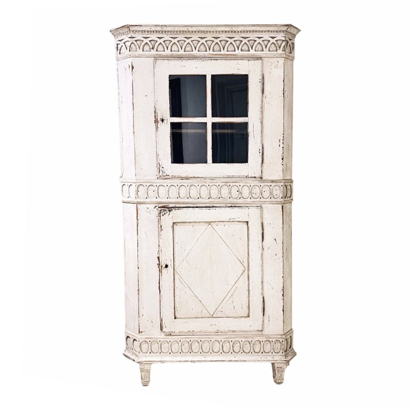 18th Century Swedish Gustavian Corner Antique Cabinet