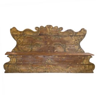 18th Century Italian Baroque Polychrome Antique Hall Bench