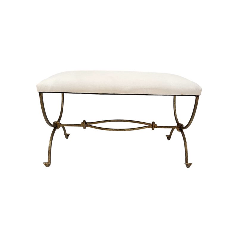 Vintage Spanish Gilded Iron Bench