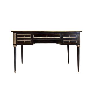 19th Century French Louis XVI Ebonized Antique Desk or Bureauplat