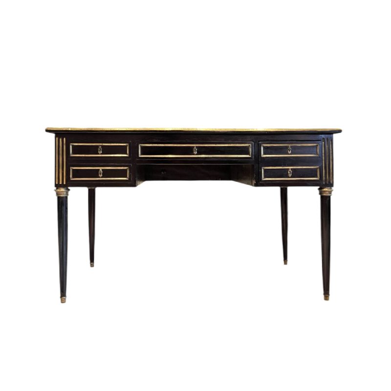 19th Century French Louis XVI Ebonized Antique Desk or Bureauplat