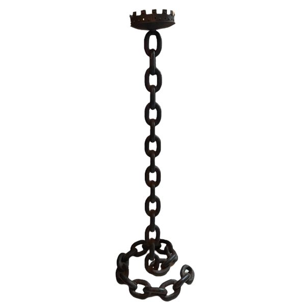 20c Continental Brutalish Iron Chain Floor Lamp in Style of Franz West