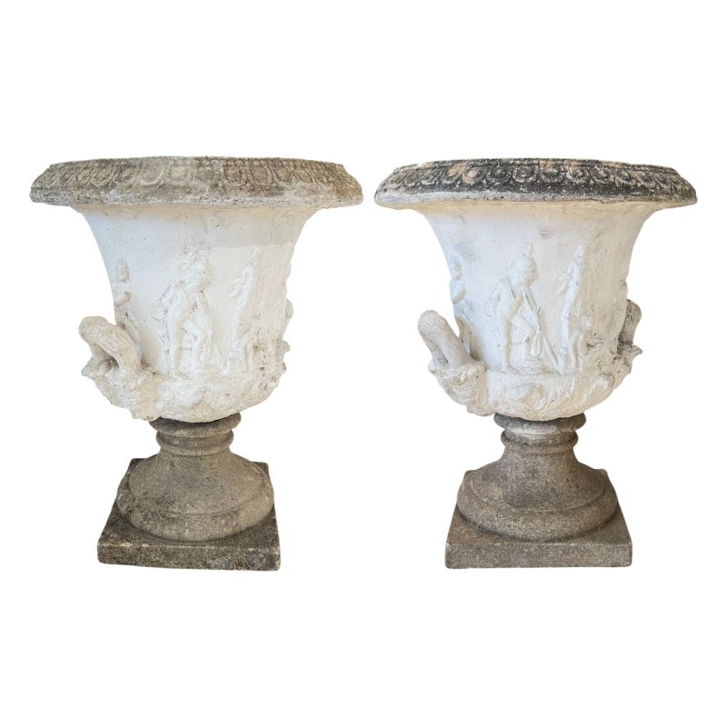 Antique Swedish Pr of Jardinieres - after the Borghese Vase