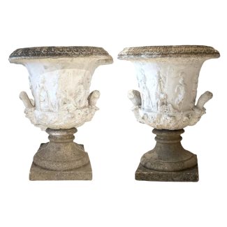 Antique Swedish Pr of Jardinieres - after the Borghese Vase