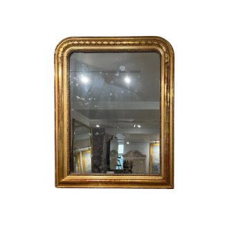 19th Century French Louis Philippe Gilded Antique Mirror w/Neoclassical X Details