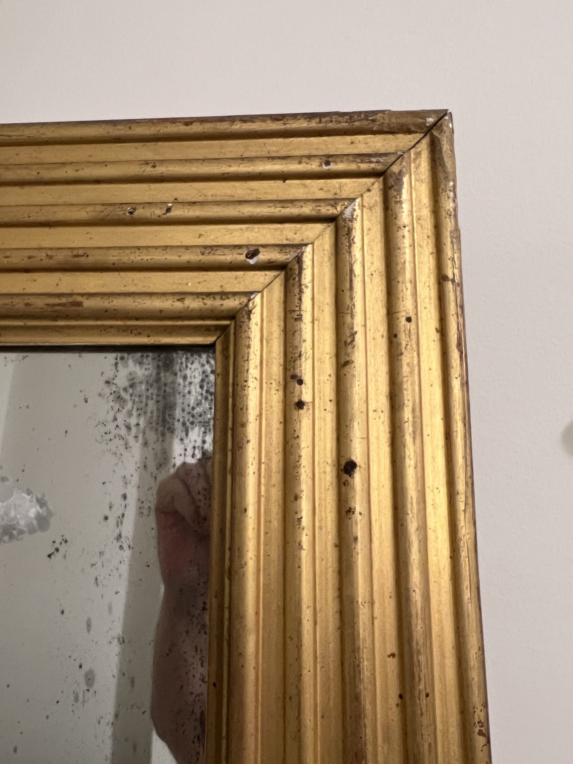 18th Century Tall Louis XVI Gilded Antique Mirror - Image 7