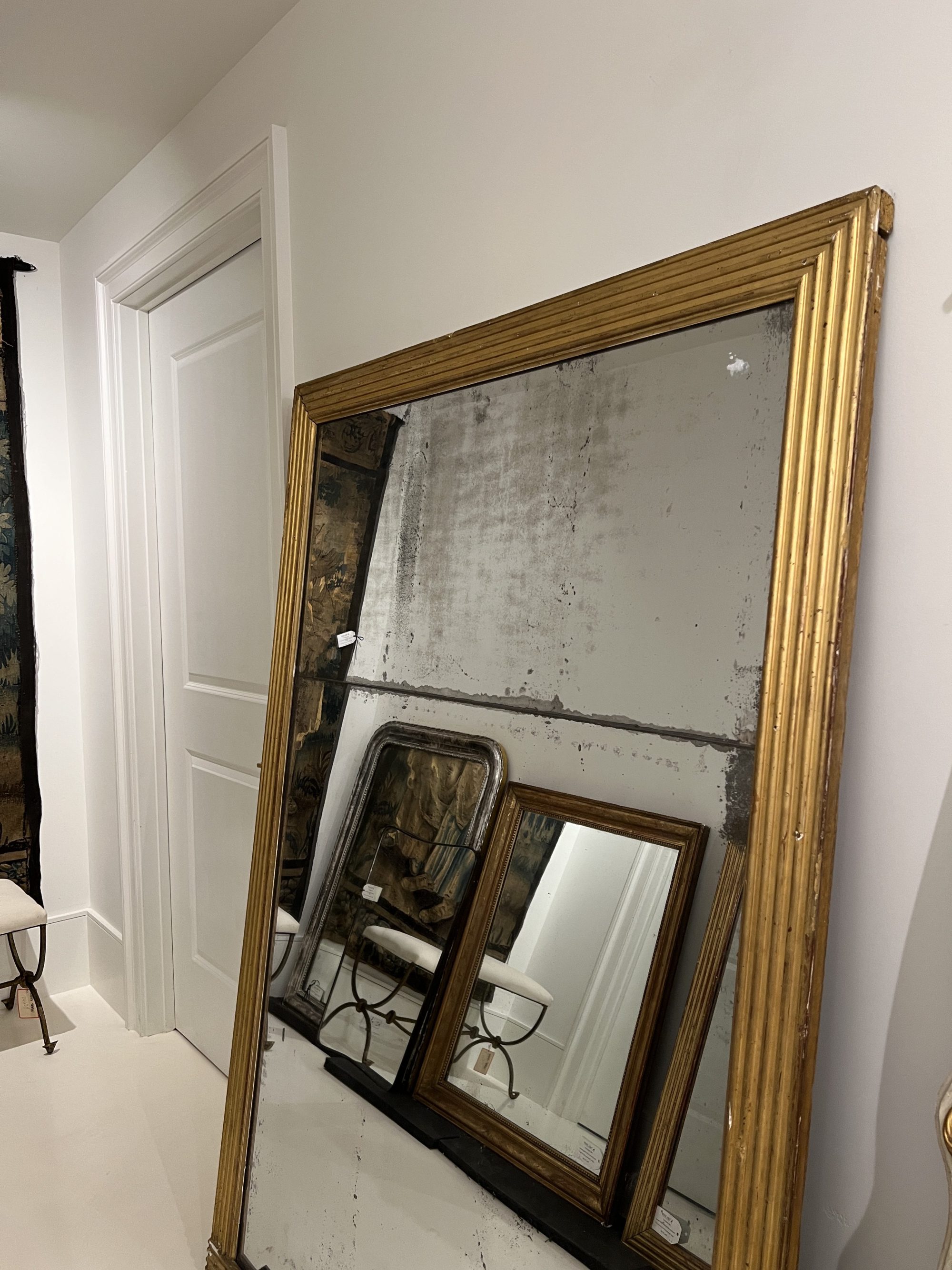 18th Century Tall Louis XVI Gilded Antique Mirror - Image 8