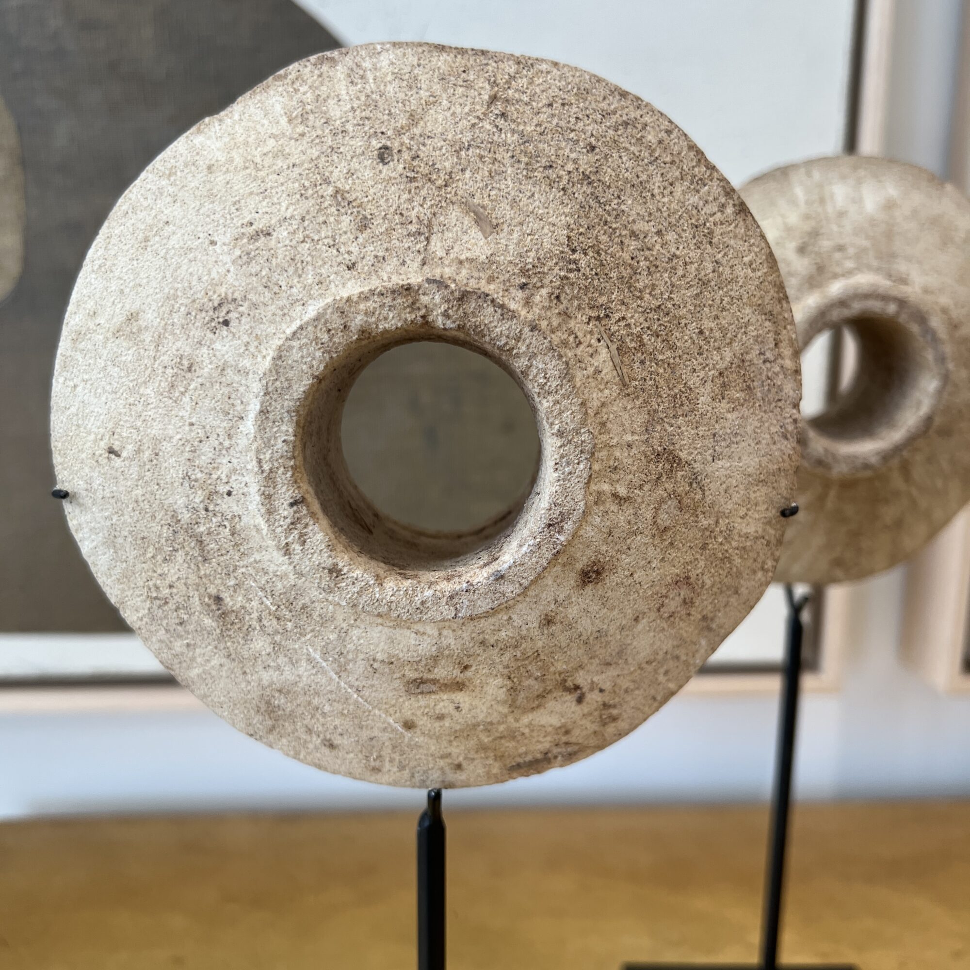 Set of 3 Millstones on Base - Image 3
