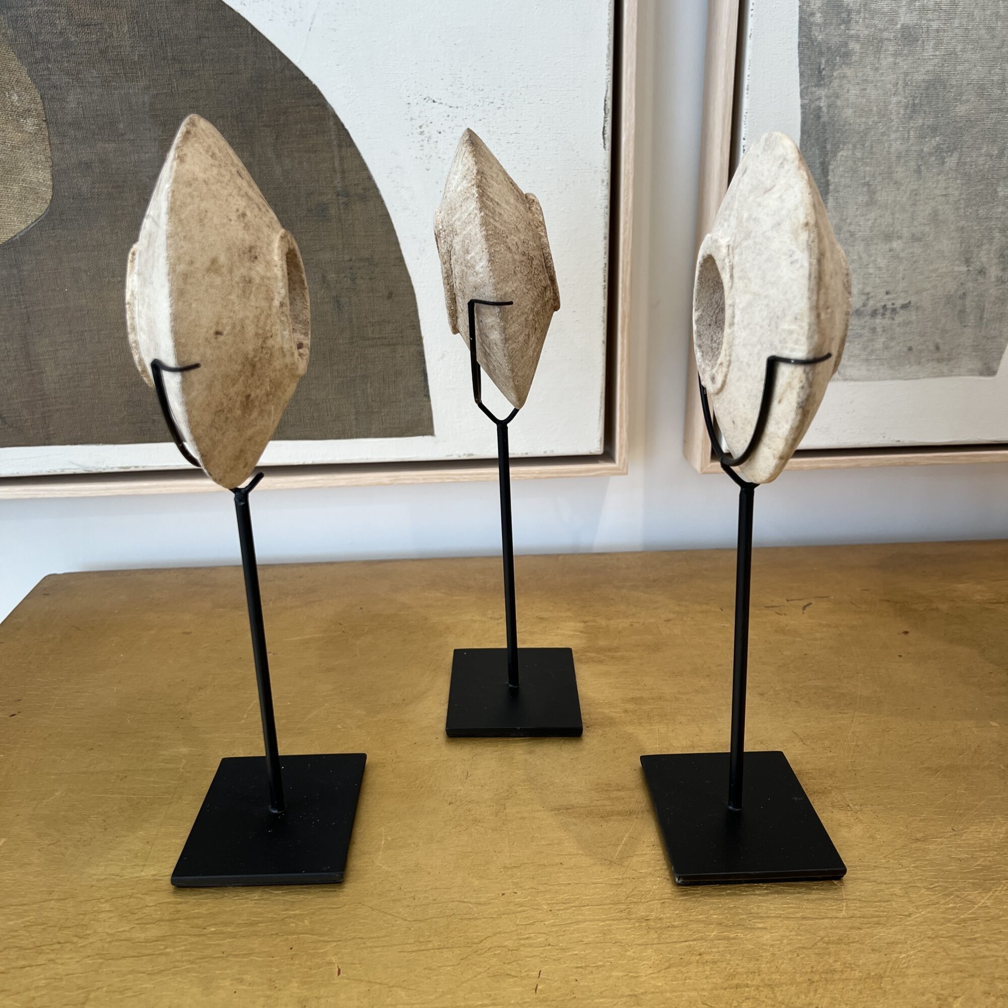Set of 3 Millstones on Base - Image 6