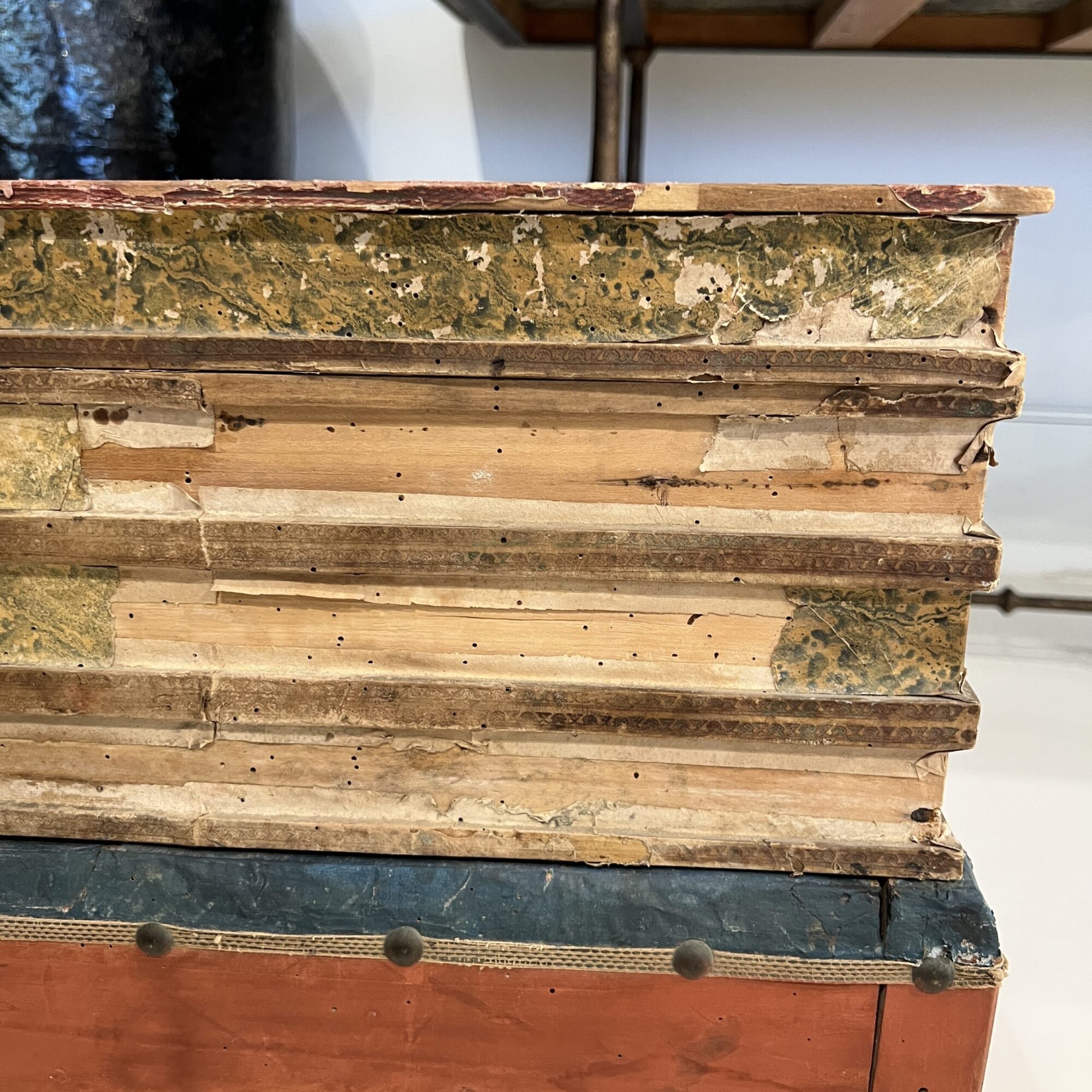 19th Century French Book Box Antique Side Table - Image 11