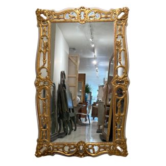 19th Century Large Louis XV Style Gilded Antique Floor Mirror