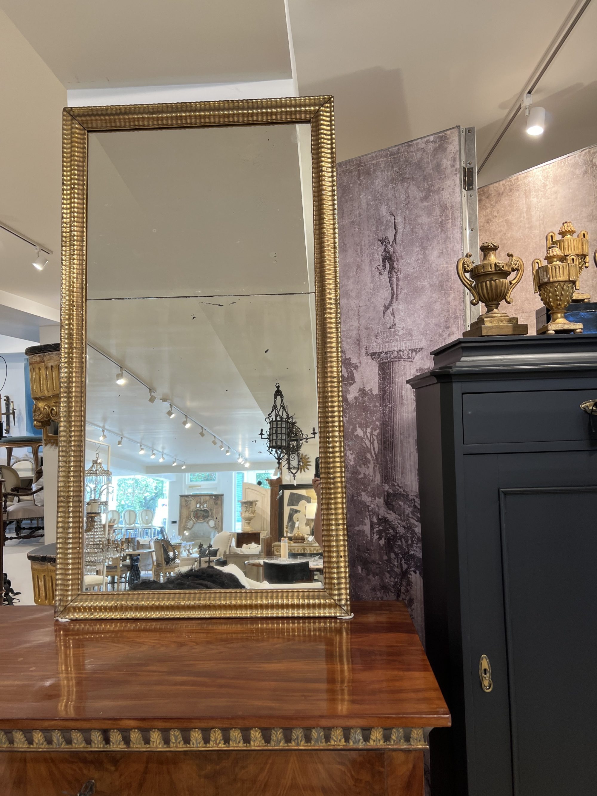 19th Century French Louis Philippe Gilded Antique Mirror - Medium - Image 3