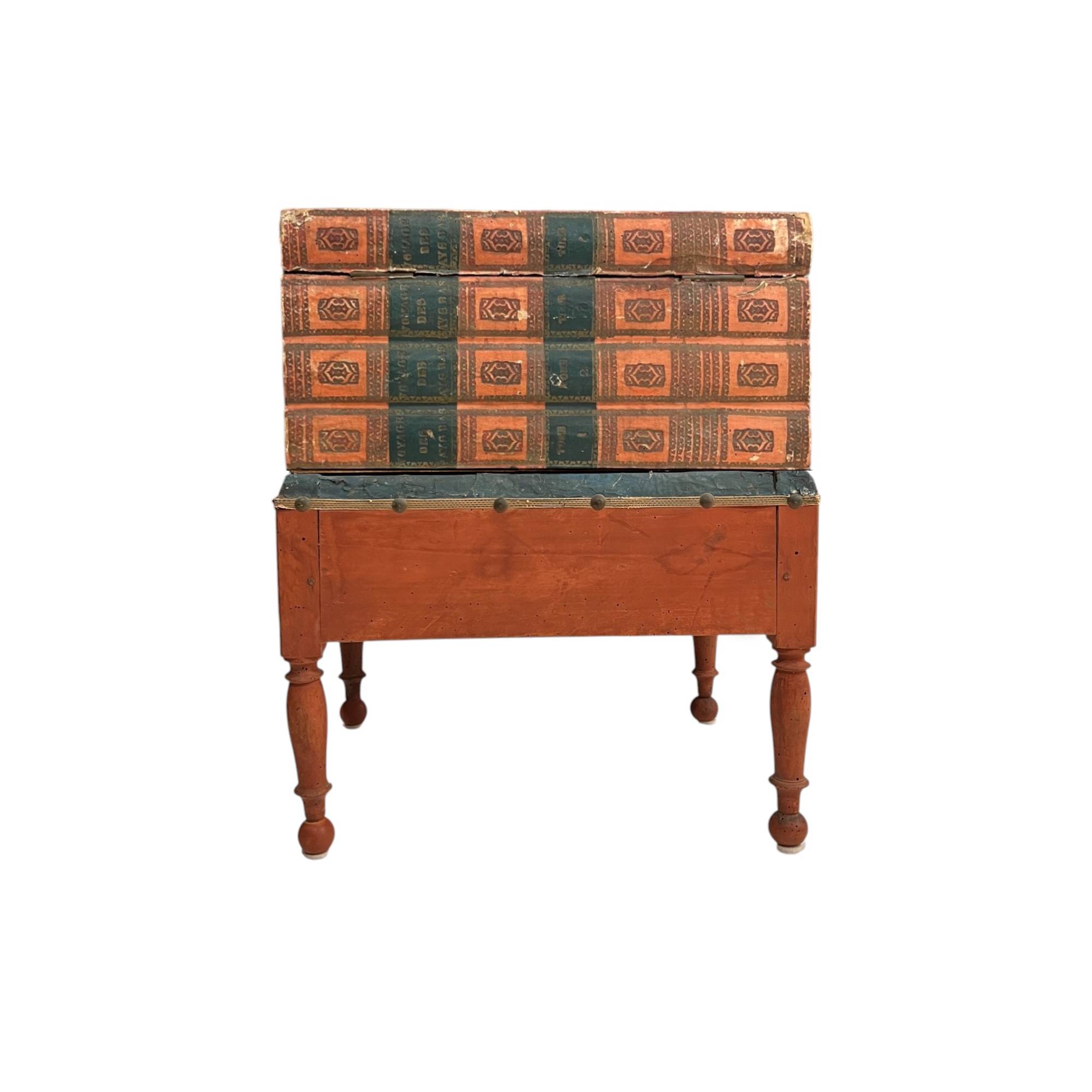 19th Century French Book Box Antique Side Table