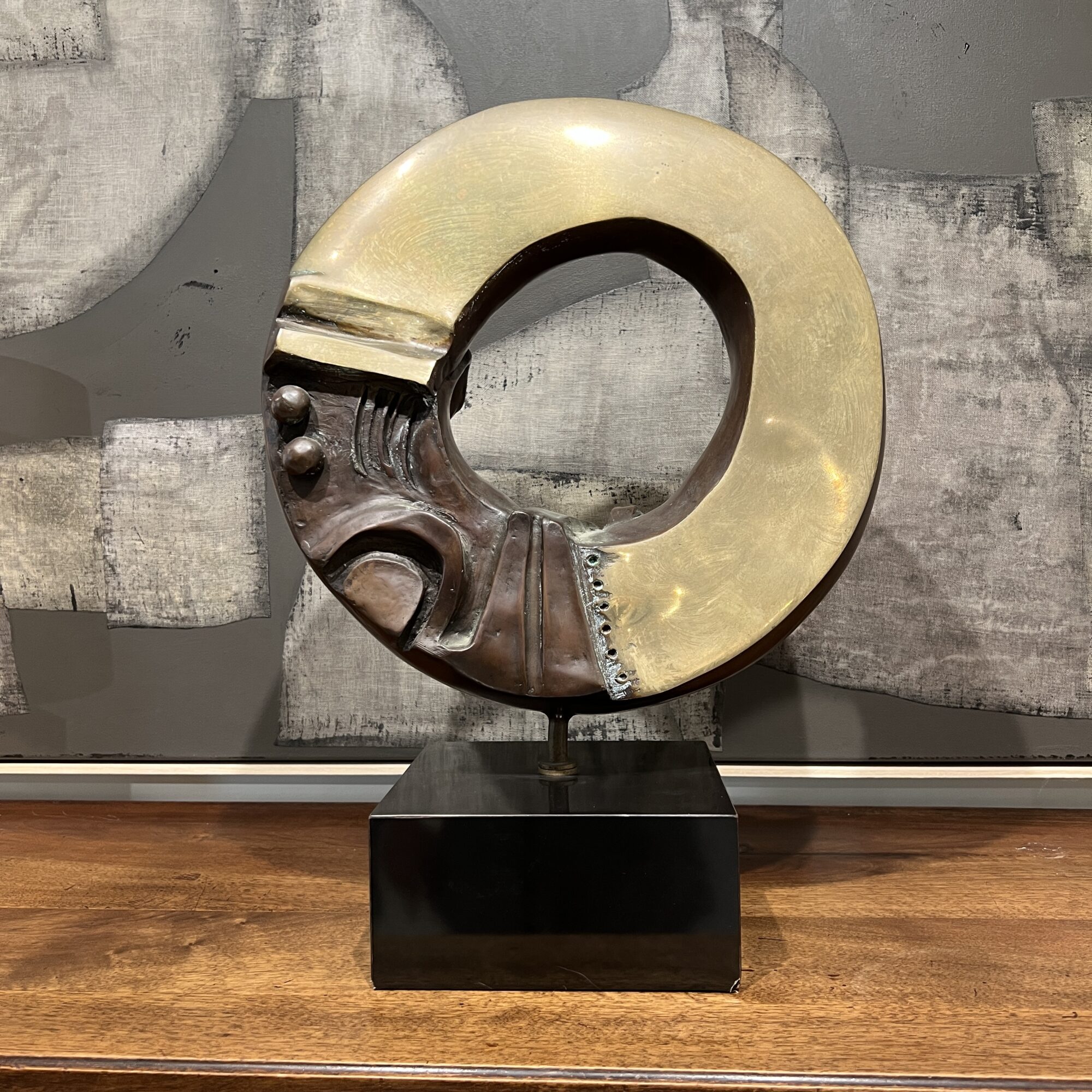 Modern Abstract Bronze Sculpture - Signed - Image 2