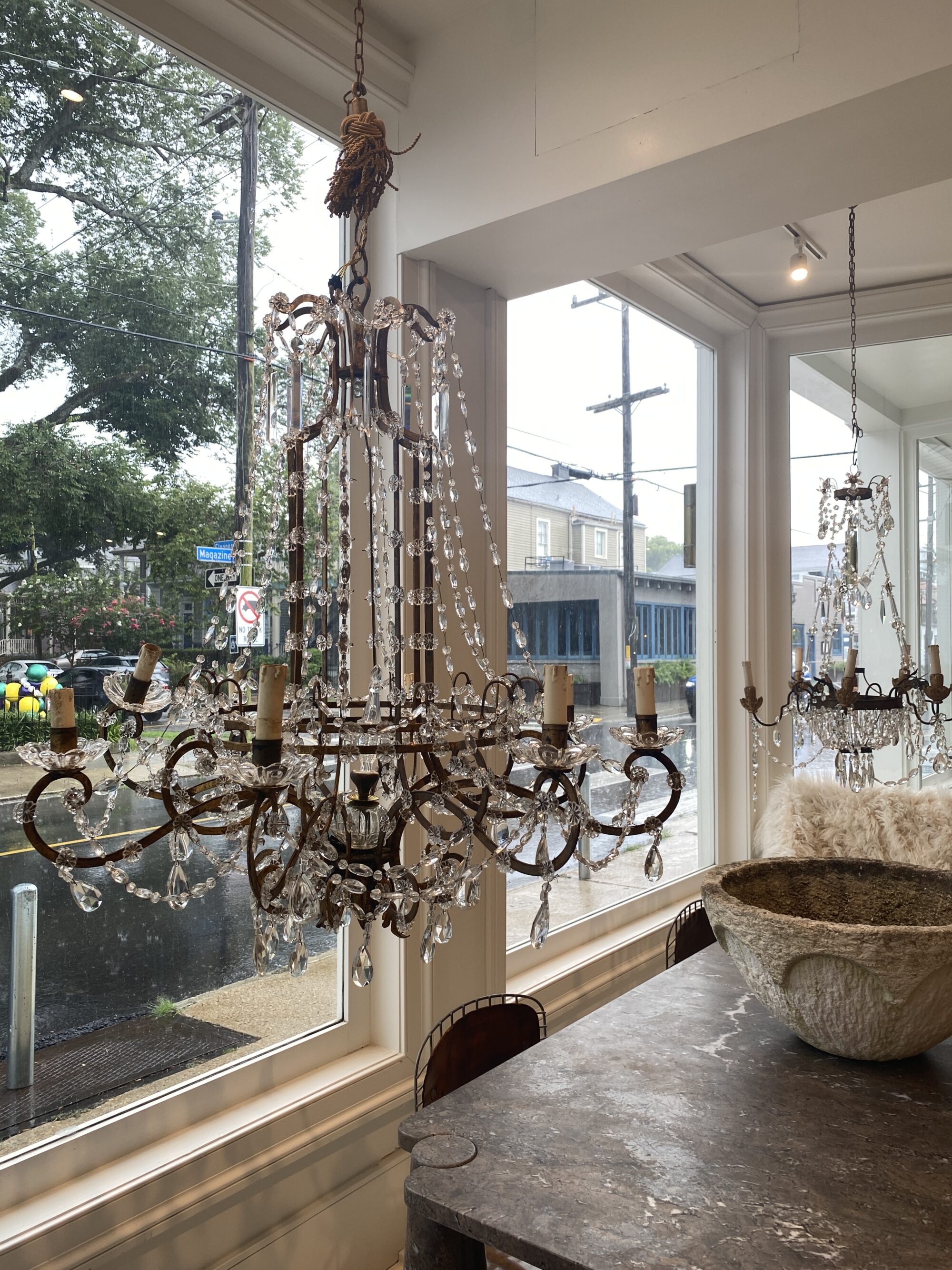 19th Century Italian Crystal & Iron Antique Chandelier - Image 3