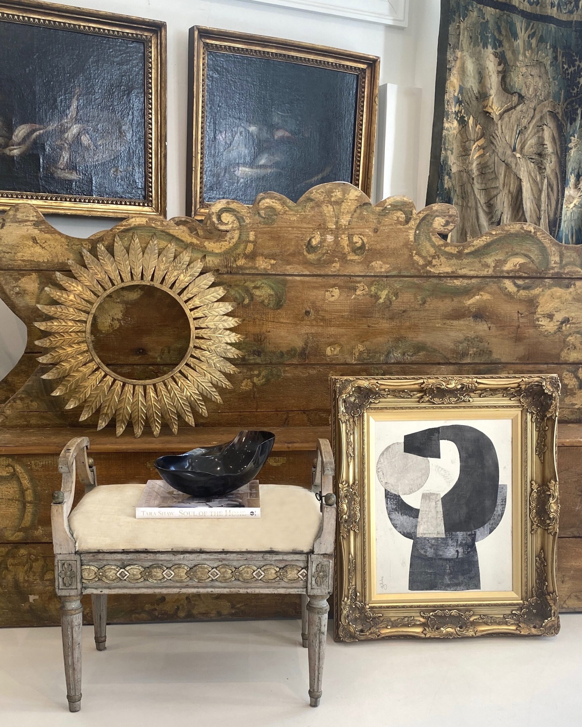 18th Century Italian Baroque Polychrome Antique Hall Bench - Image 8