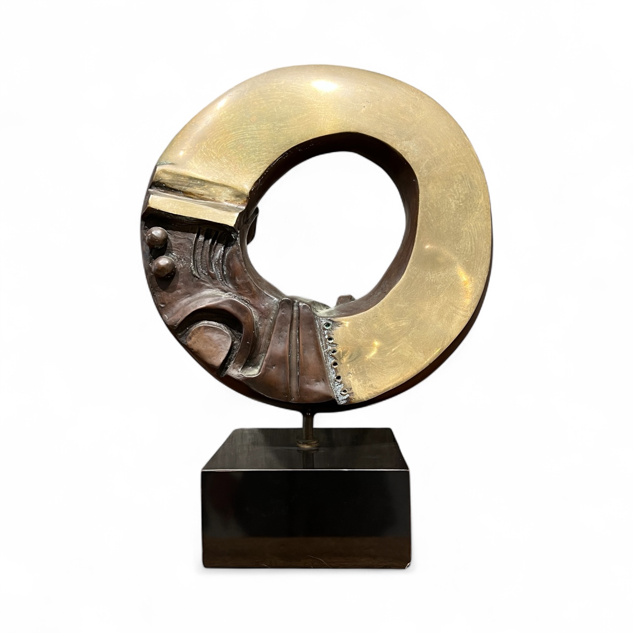 Modern Abstract Bronze Sculpture - Signed