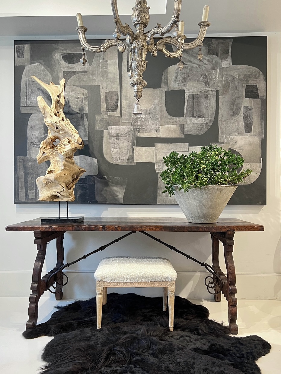 Bleached Wood Organic Sculpture on Stand - Image 2