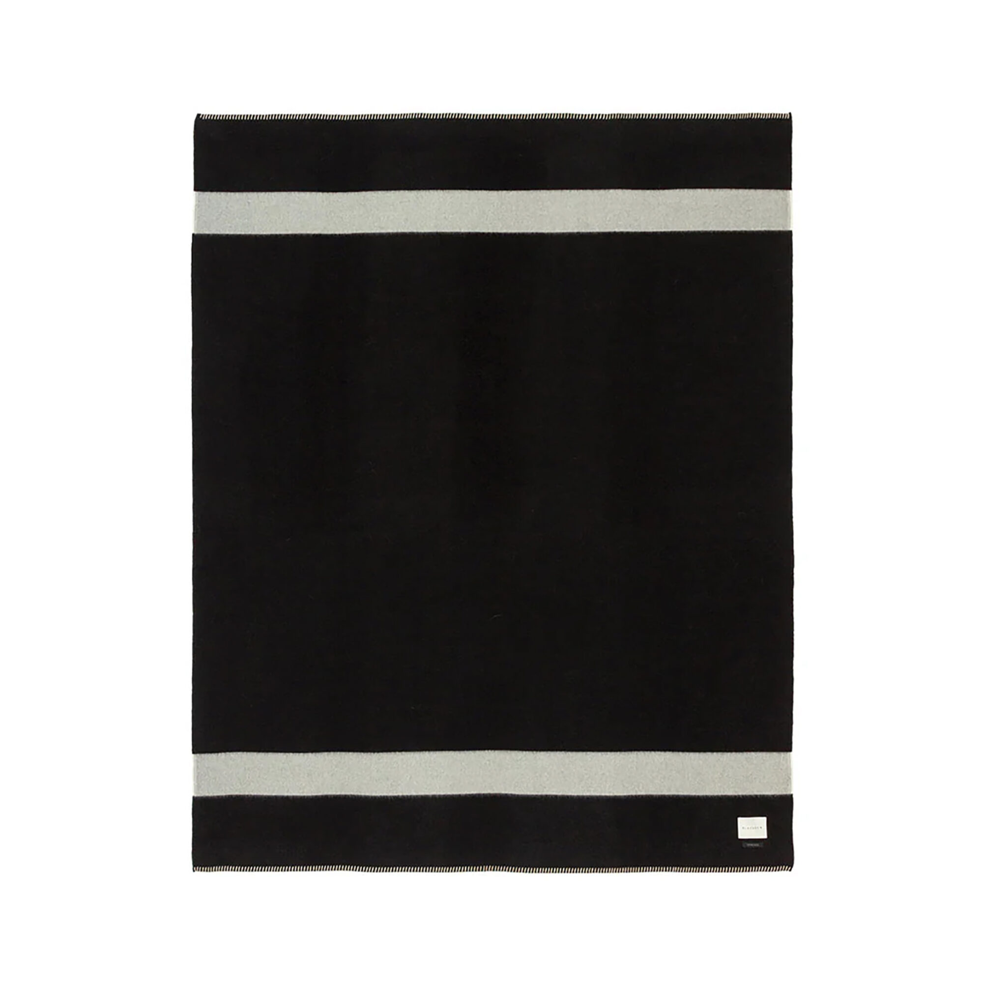 Black Throw with White Stripe