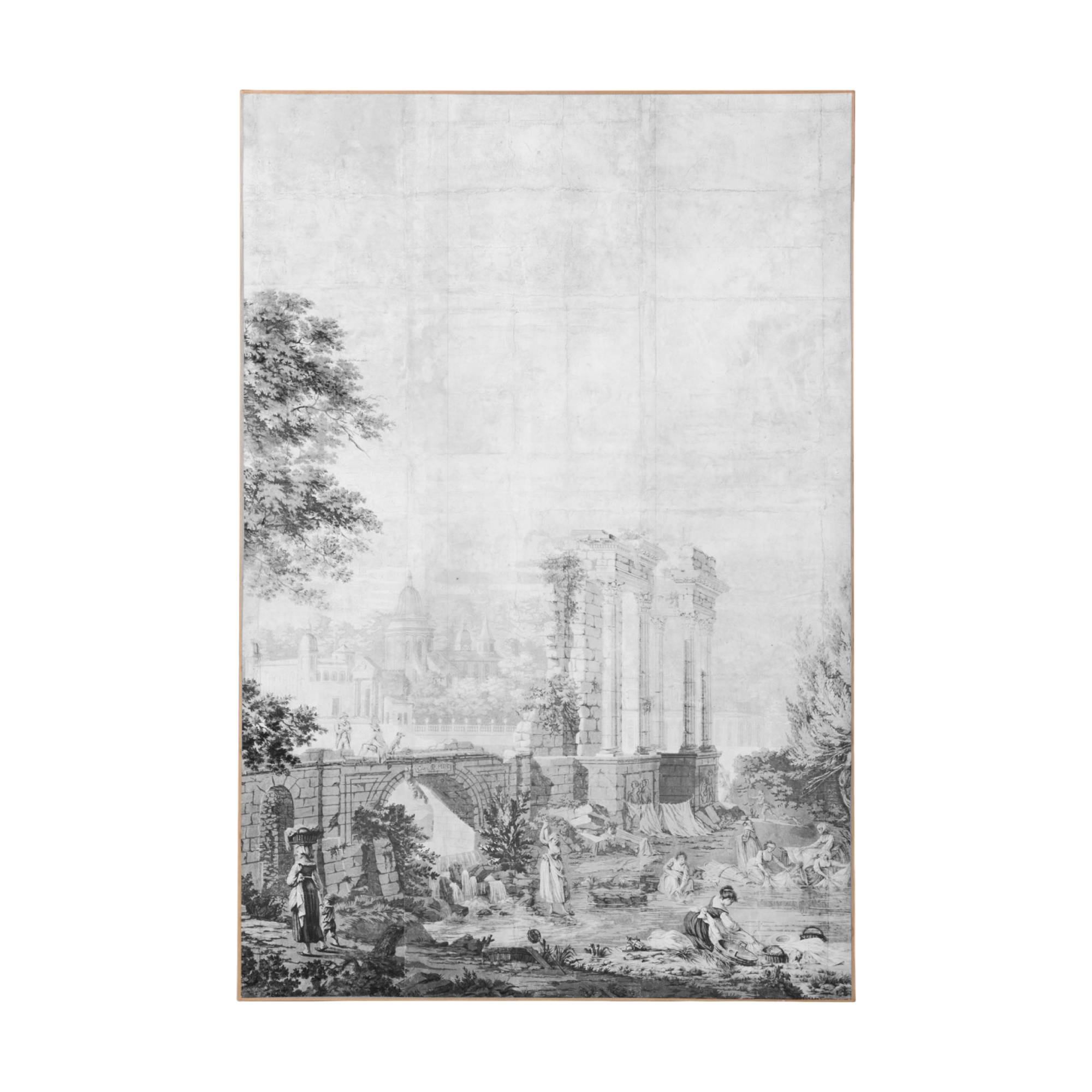 Architectural Grisaille Panel - Grey