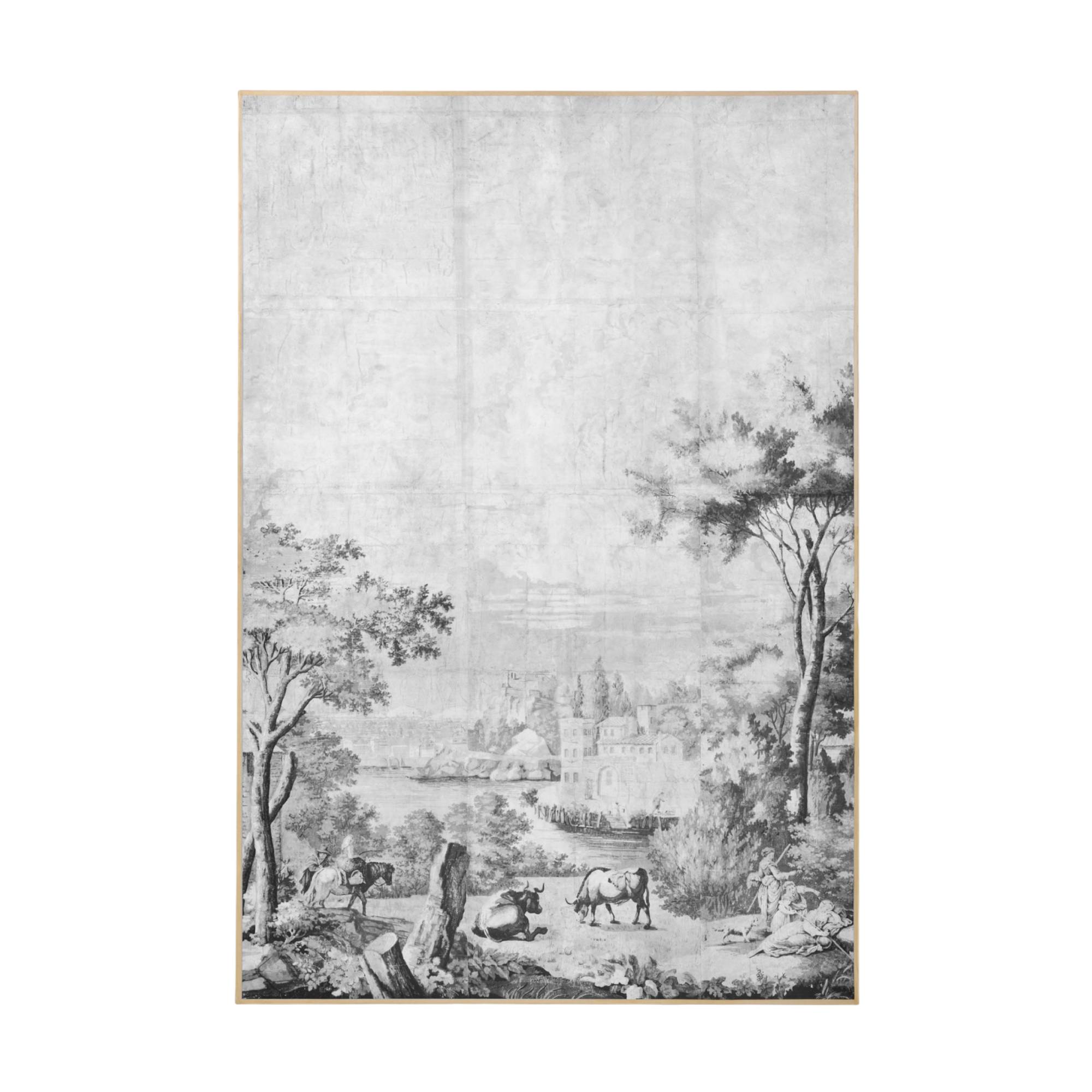 Pastoral Grisaille Panel - Grey