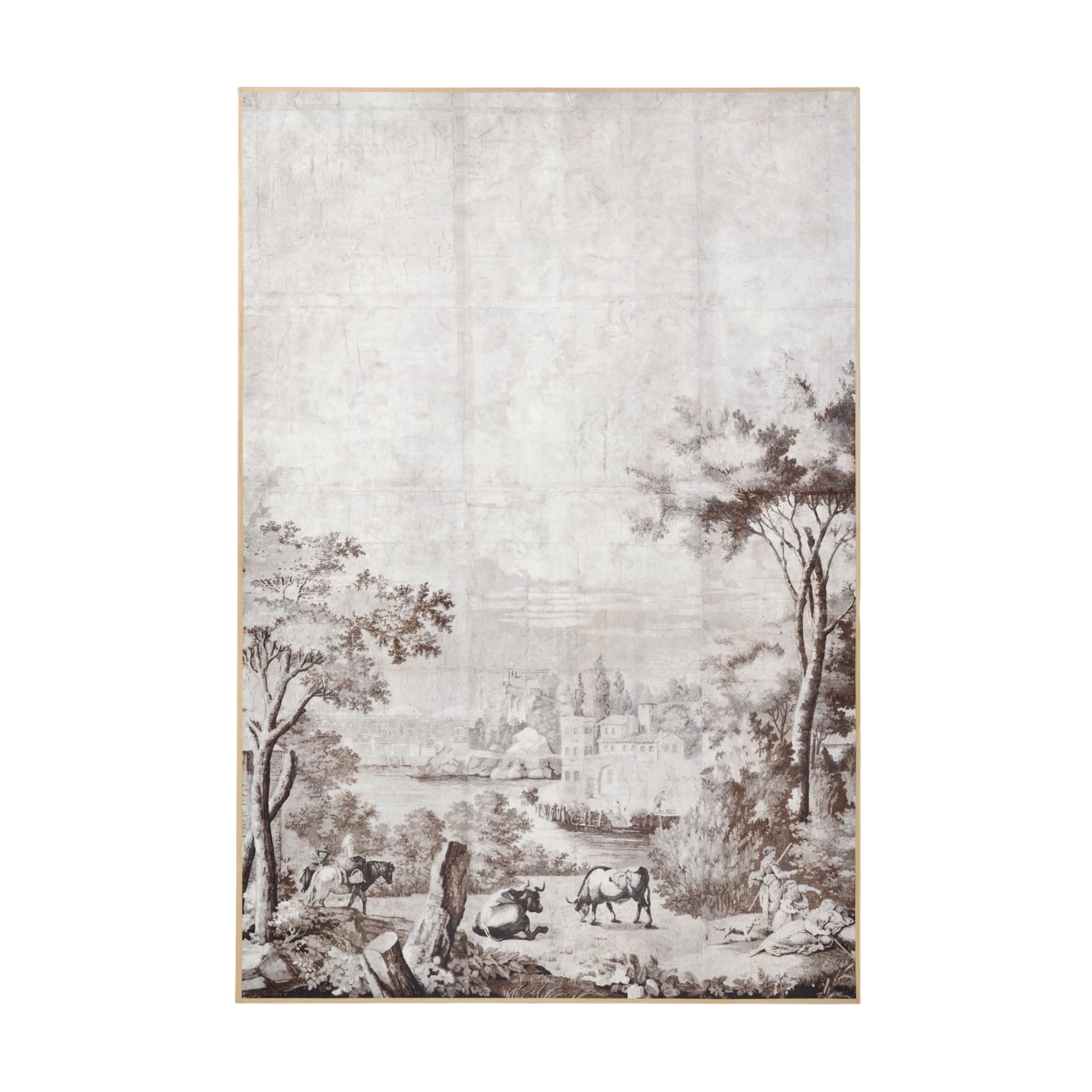 Pastoral Grisaille Panel - Sepia